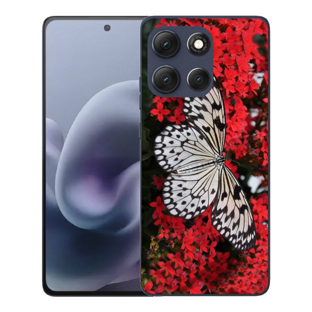 Gélový obal mmCase pre Motorola Moto G86 5G – čierno-biely motýľ 1