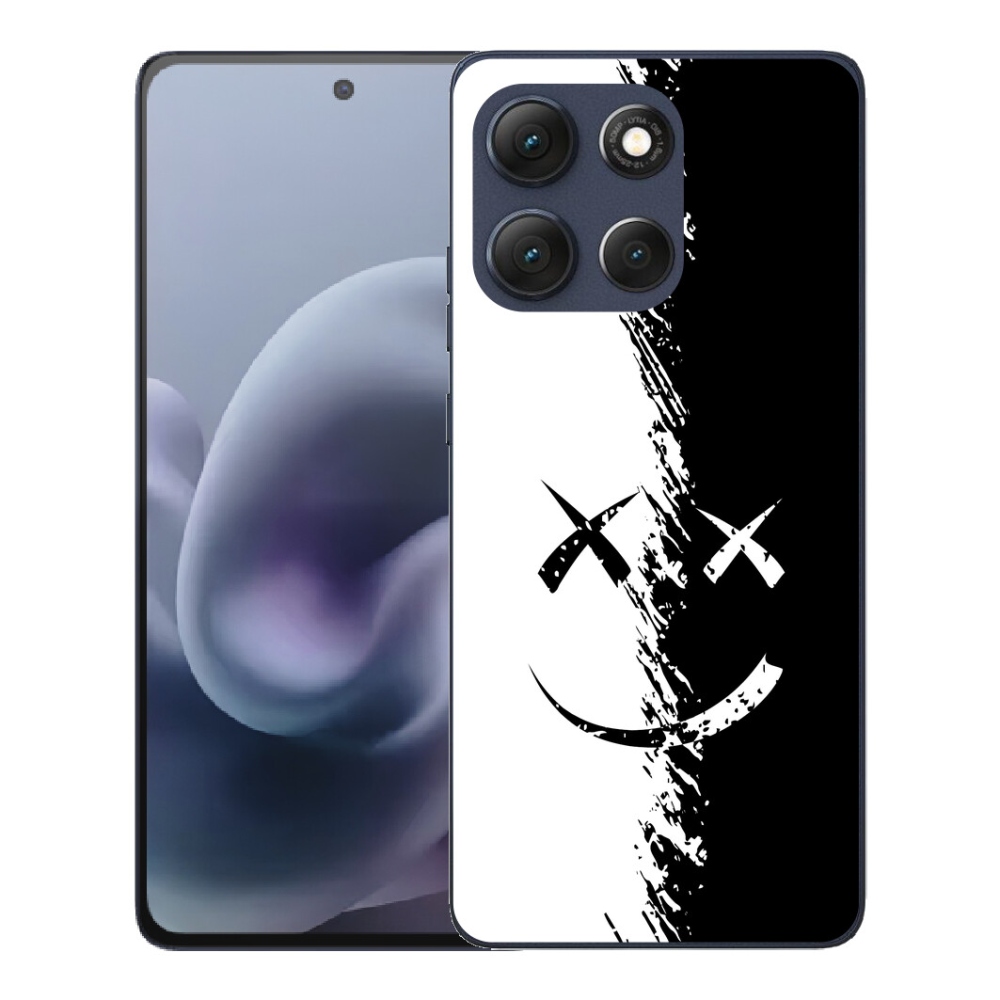 Gélový obal mmCase pre Motorola Moto G86 5G – čierno-biely smajlík