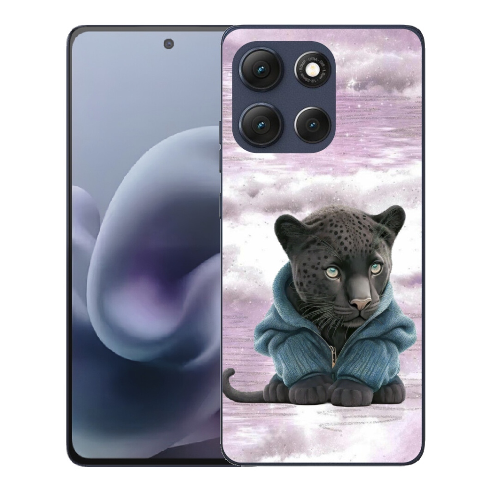 Gélový obal mmCase pre Motorola Moto G86 5G – čierny panter v svetri