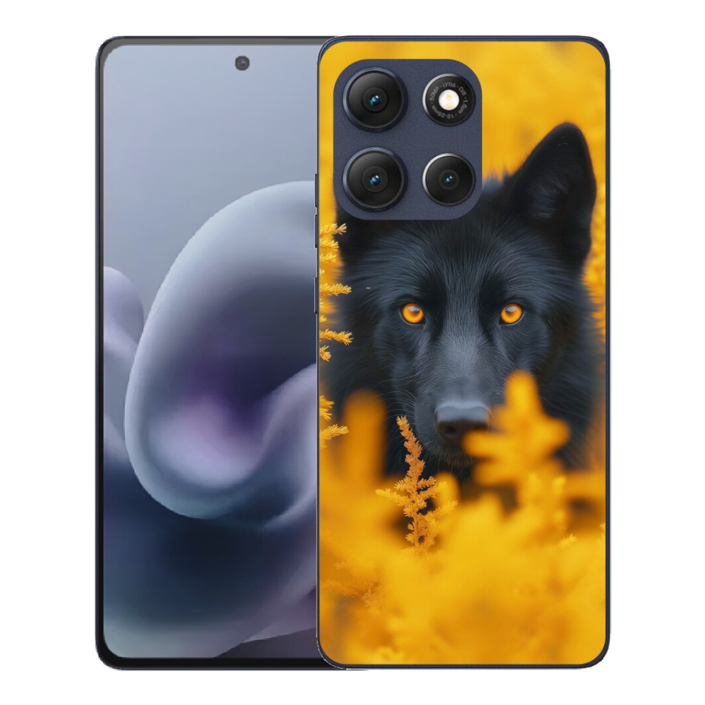 Gélový obal mmCase pre Motorola Moto G86 5G – čierny vlk 2