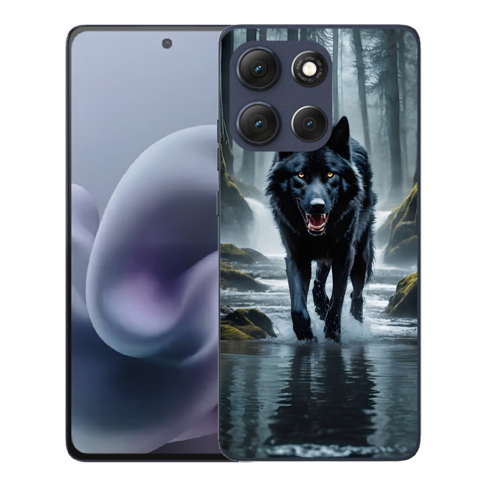 Gélový obal mmCase pre Motorola Moto G86 5G – čierny vlk