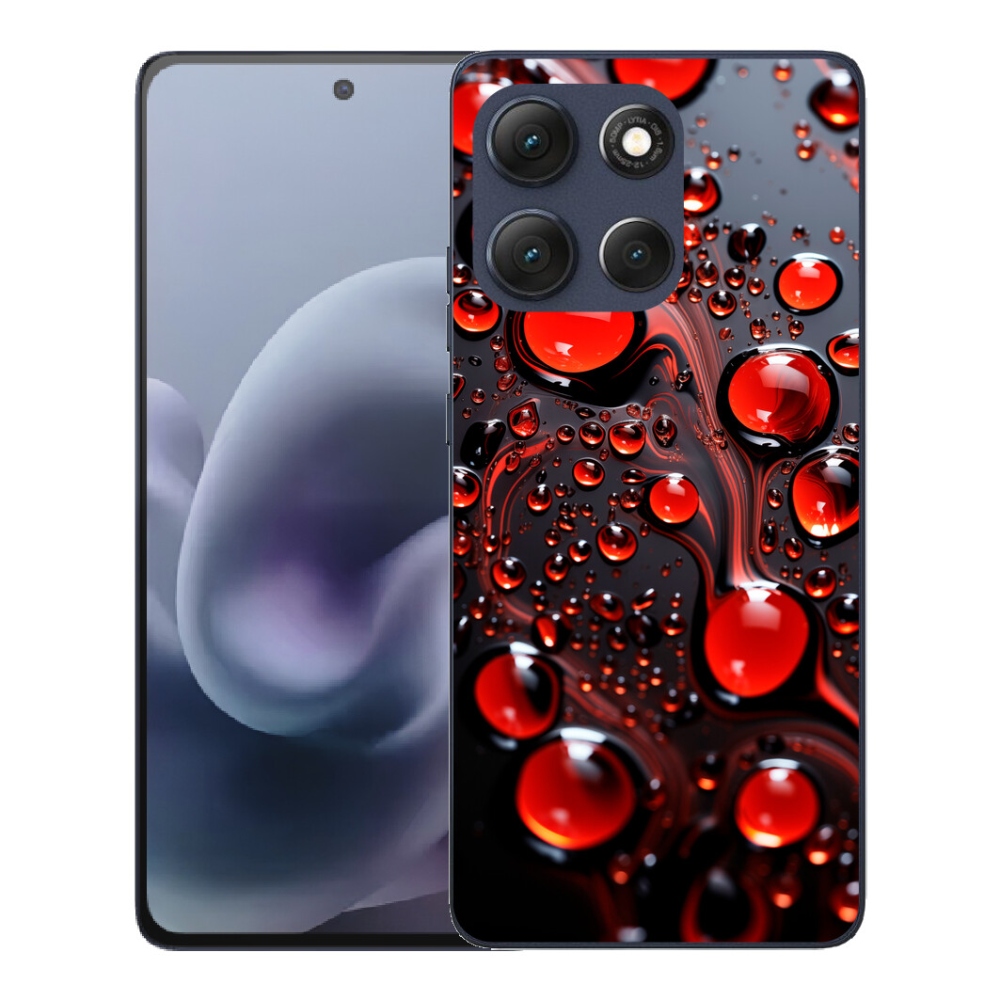 Gélový obal mmCase pre Motorola Moto G86 5G – červené kvapky 2