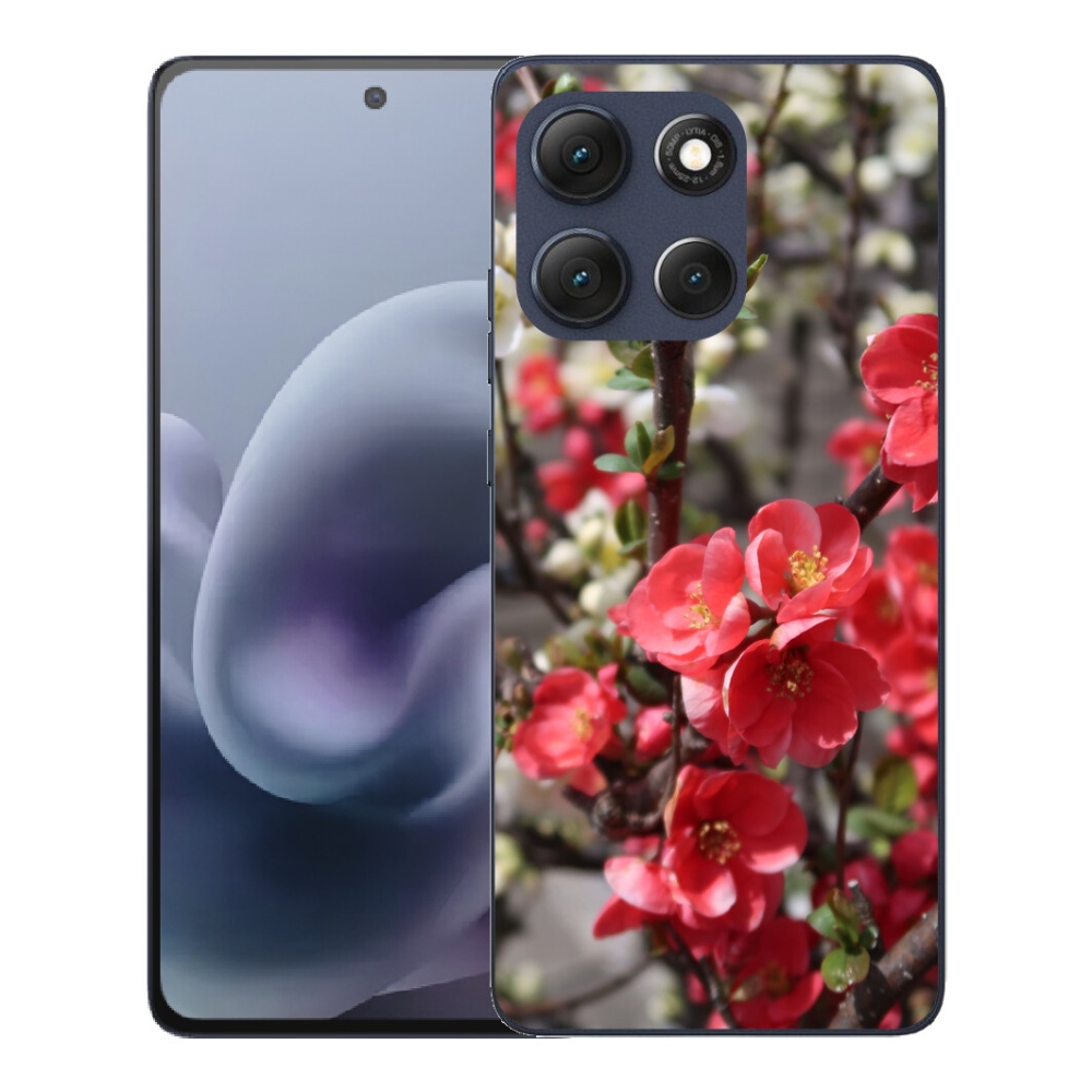 Gélový obal mmCase pre Motorola Moto G86 5G – červené kvety