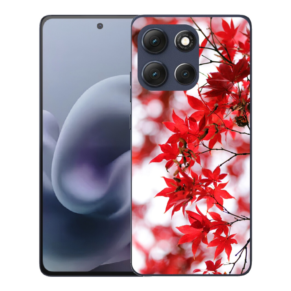 Gélový obal mmCase pre Motorola Moto G86 5G – červené listy
