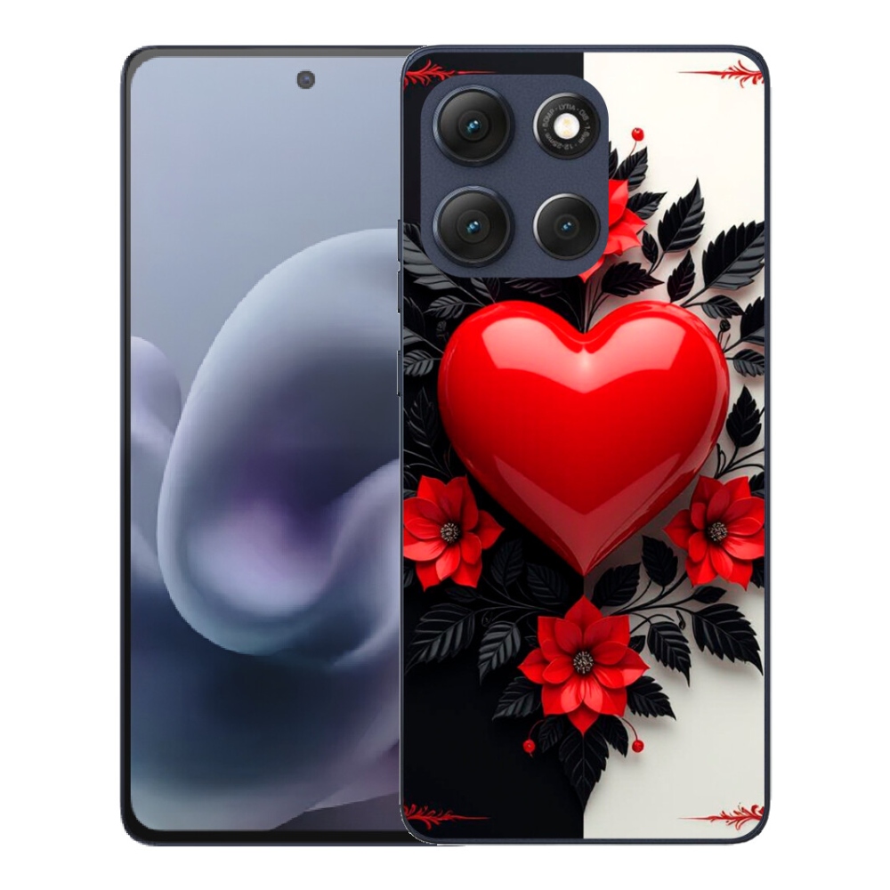 Gélový obal mmCase pre Motorola Moto G86 5G – červené srdce