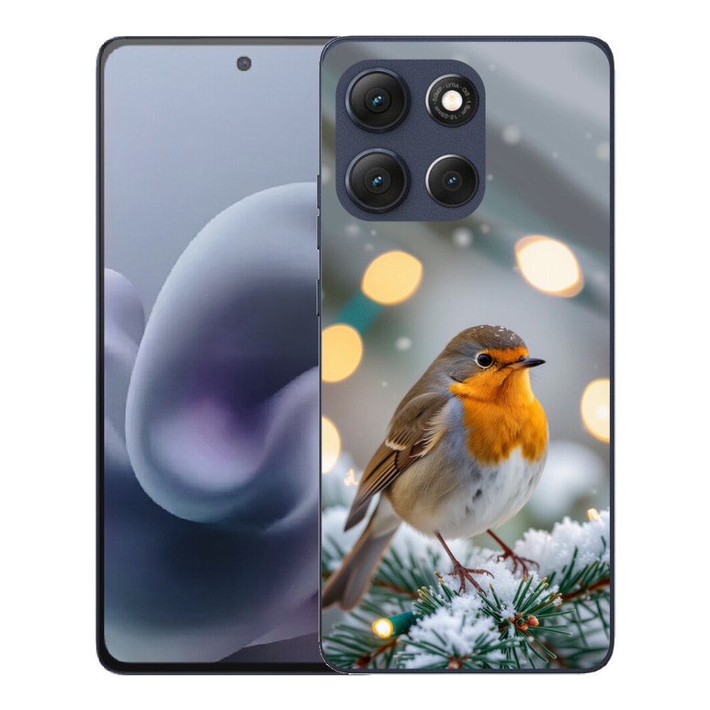 Gélový obal mmCase pre Motorola Moto G86 5G – červenka v zime