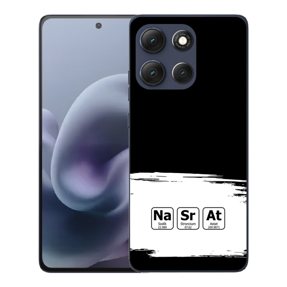 Gélové puzdro mmCase pre Motorola Moto G86 5G – chemické prvky na čierno-bielom pozadí