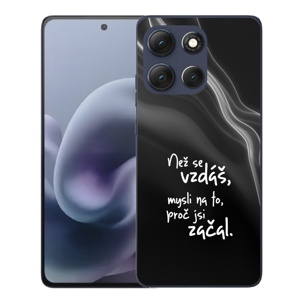 Gélový obal mmCase pre Motorola Moto G86 5G – citát 2 na čiernom pozadí