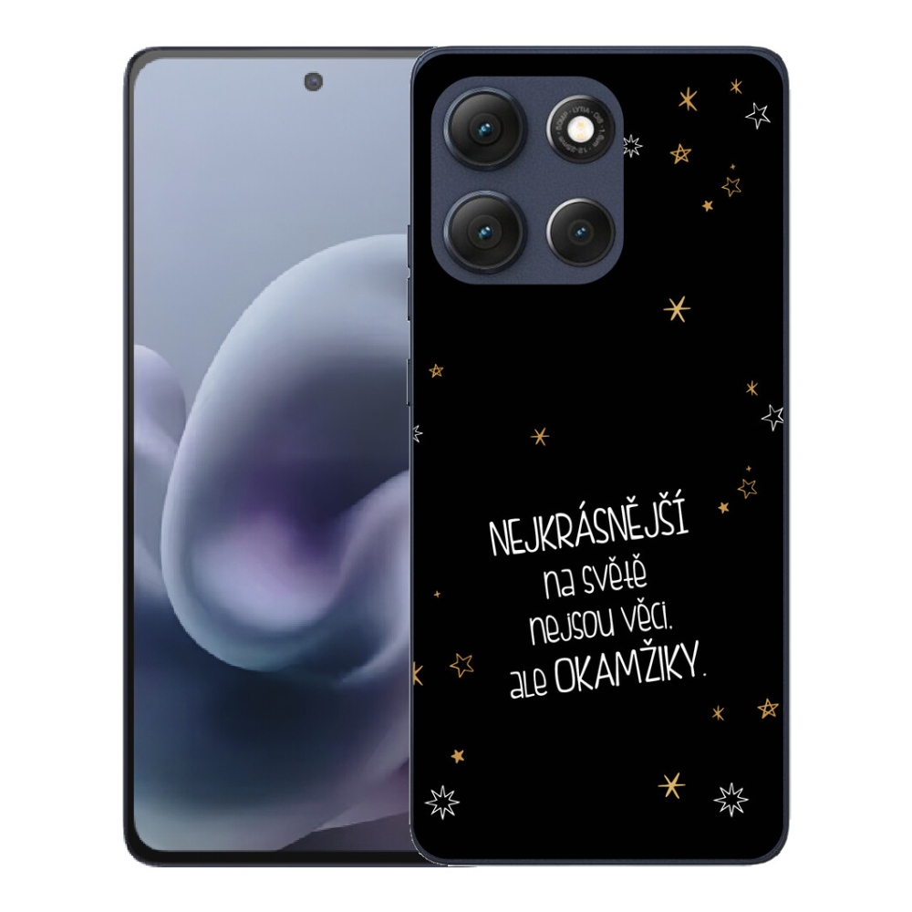 Gélový obal mmCase pre Motorola Moto G86 5G – citát 4 na čiernom pozadí