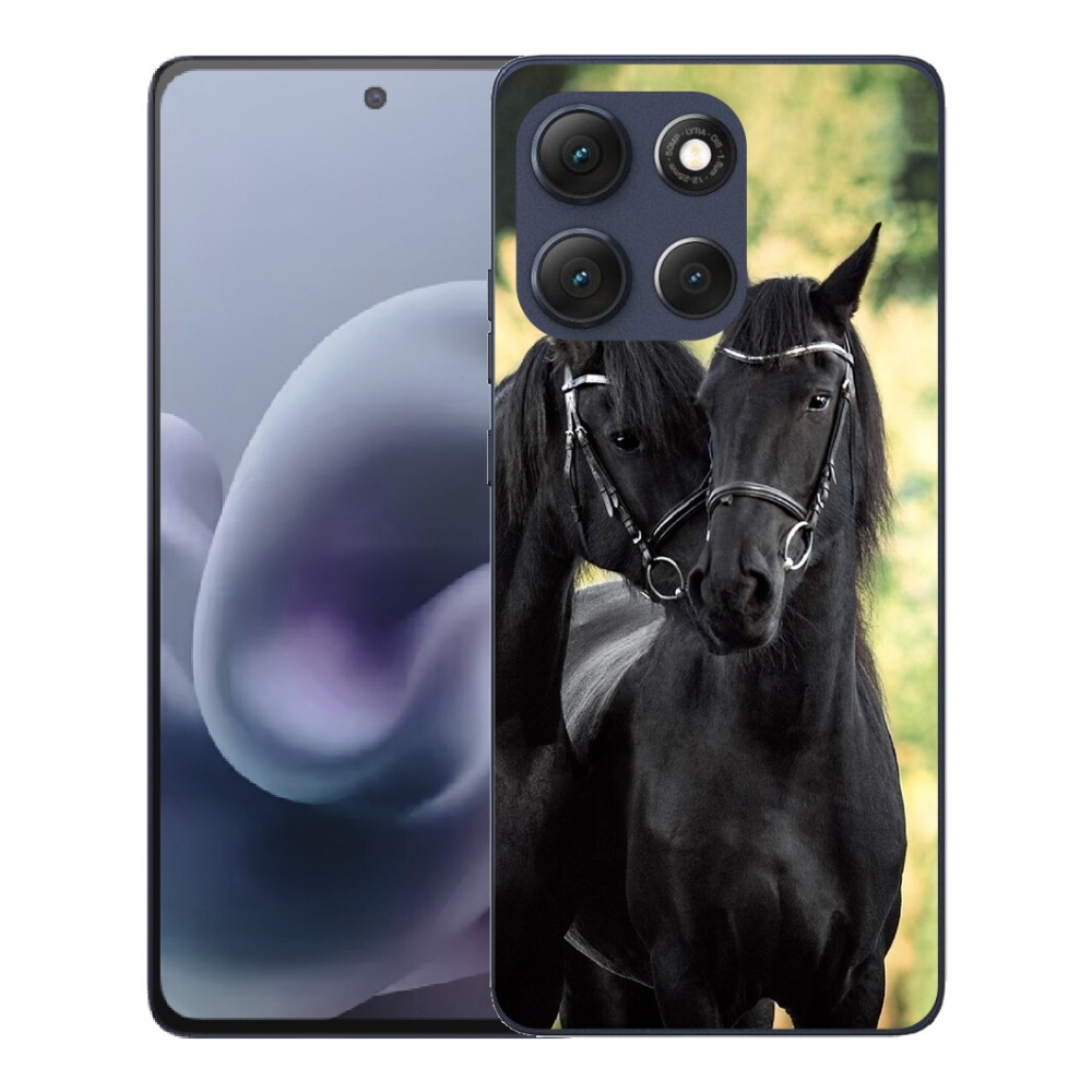 Gélový obal mmCase pre Motorola Moto G86 5G – dva čierne kone