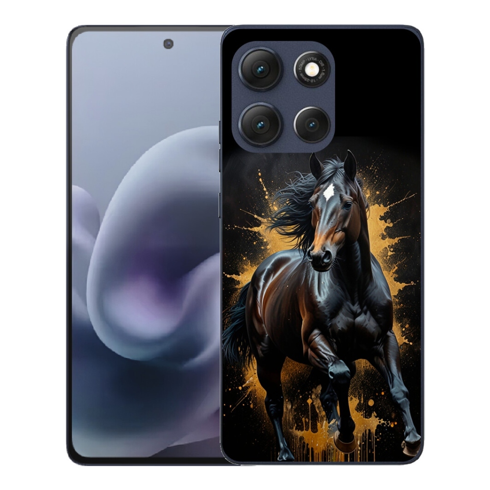 Gélový obal mmCase pre Motorola Moto G86 5G – elegantný čierny žrebec