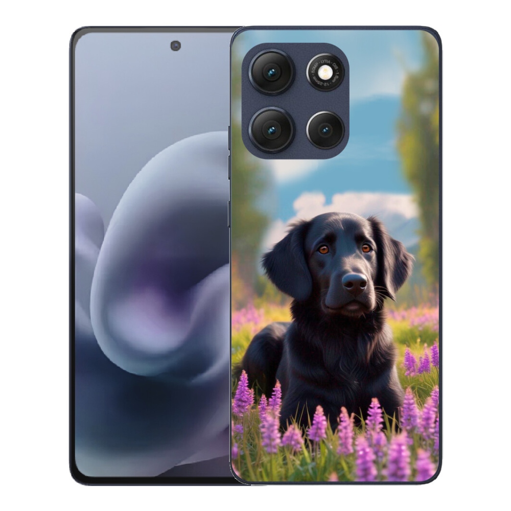 Gélový obal mmCase pre Motorola Moto G86 5G – elegantný čierny retriever