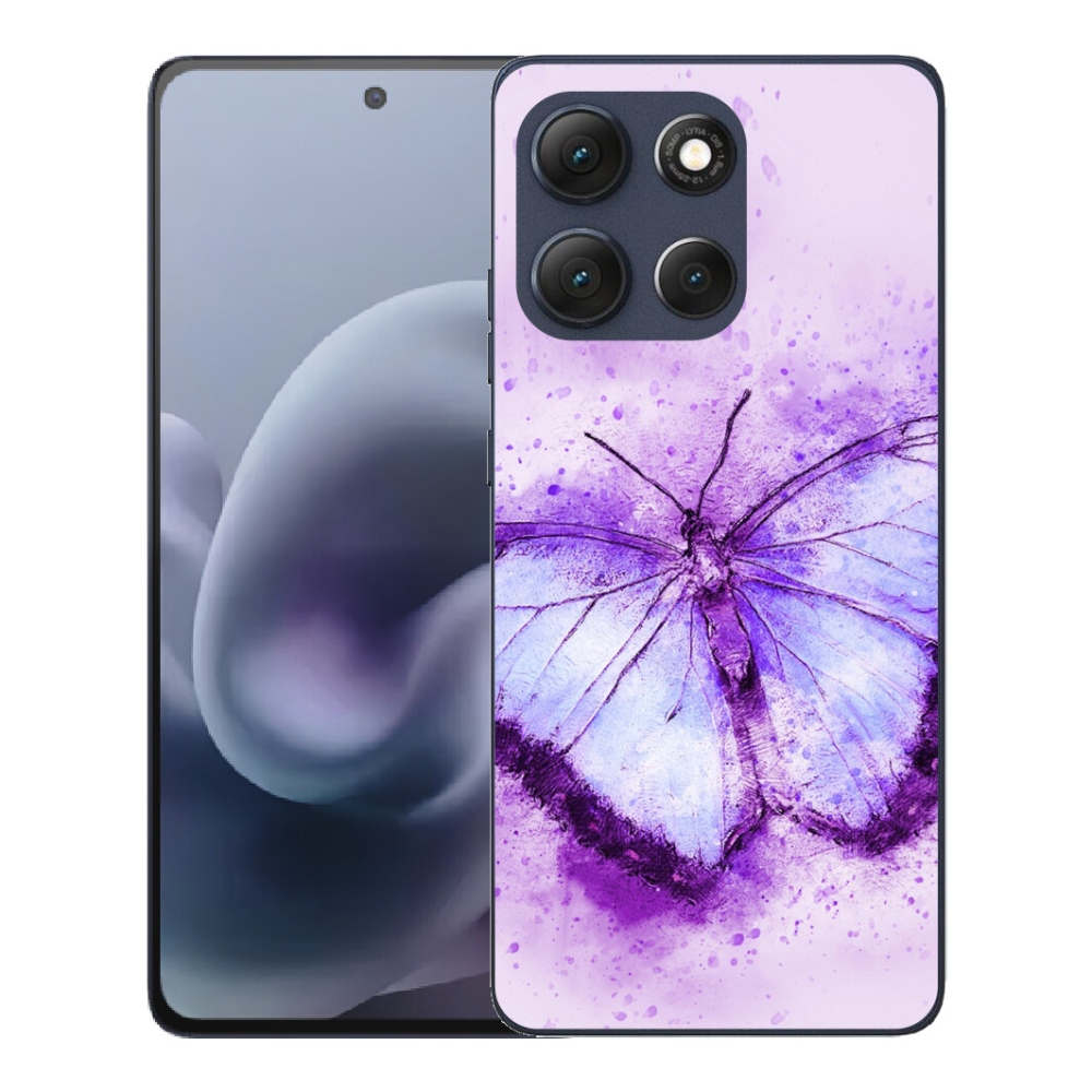 Gélový obal mmCase pre Motorola Moto G86 5G – fialový motýľ