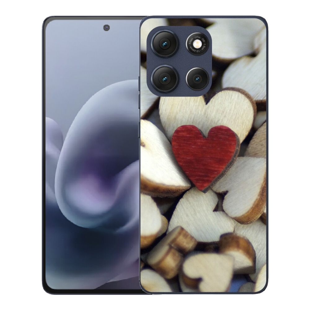 Gélový obal mmCase pre Motorola Moto G86 5G – s vygravírovaným červeným srdcom 