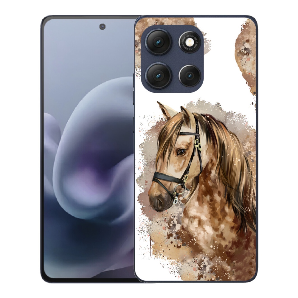Gélový obal mmCase pre Motorola Moto G86 5G – hnedý kreslený kôň