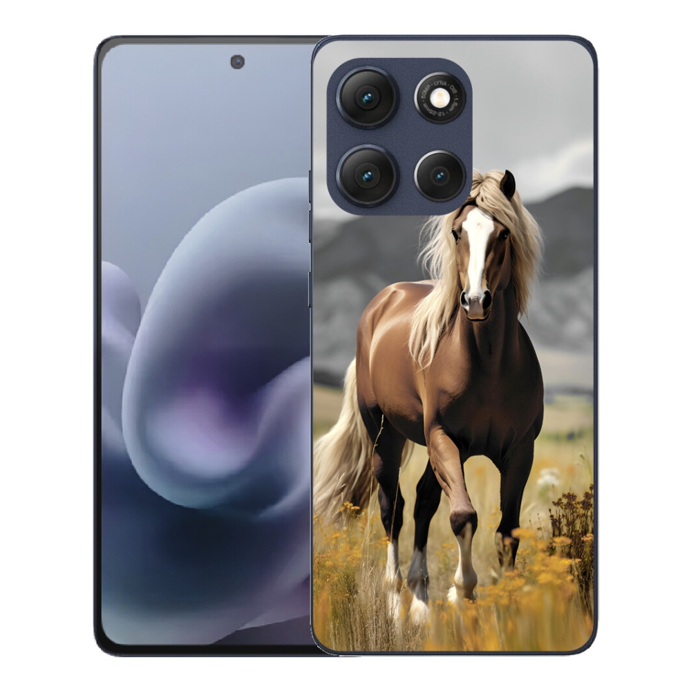 Gélový obal mmCase pre Motorola Moto G86 5G – hnedý kôň 1