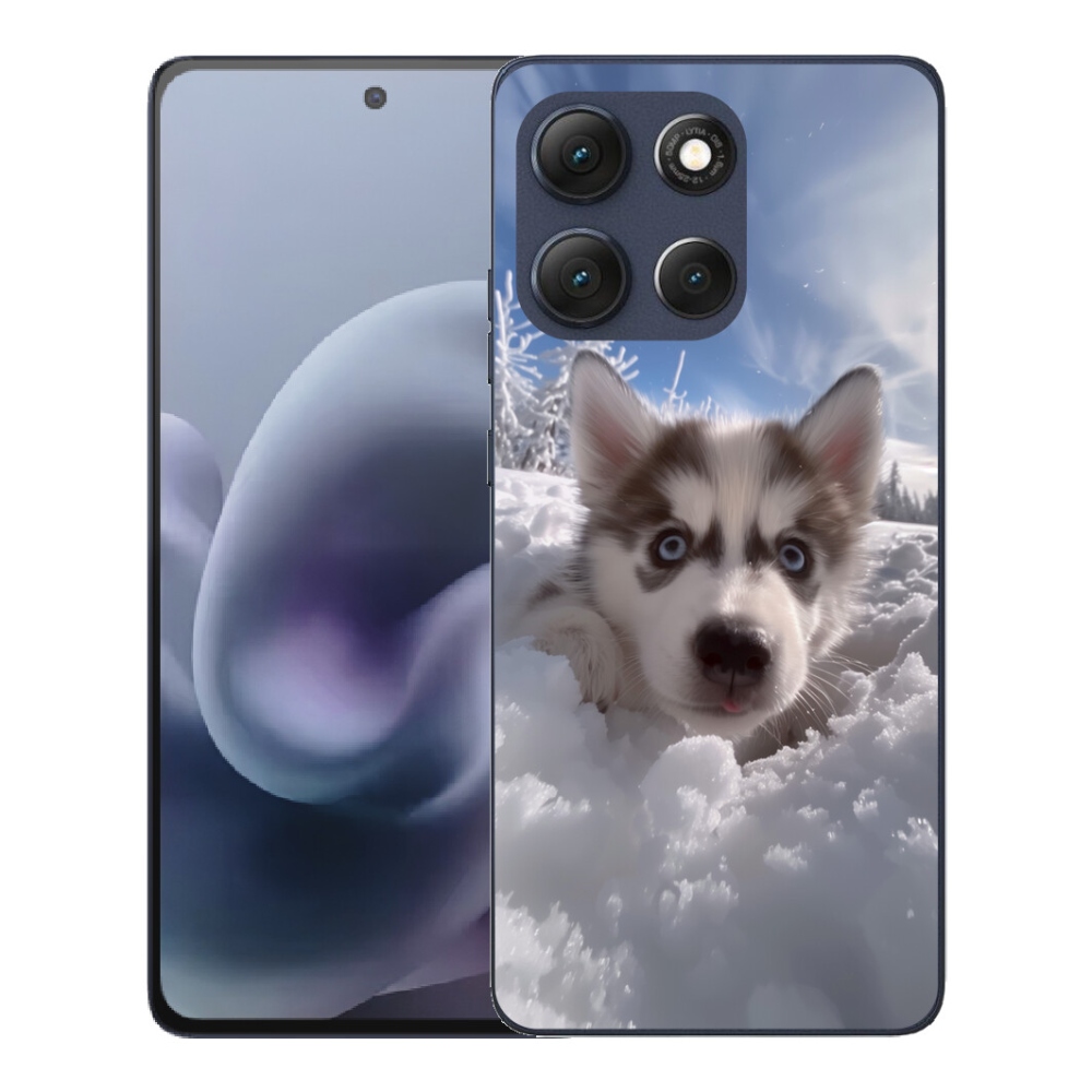 Gélový obal mmCase pre Motorola Moto G86 5G – husky v snehu