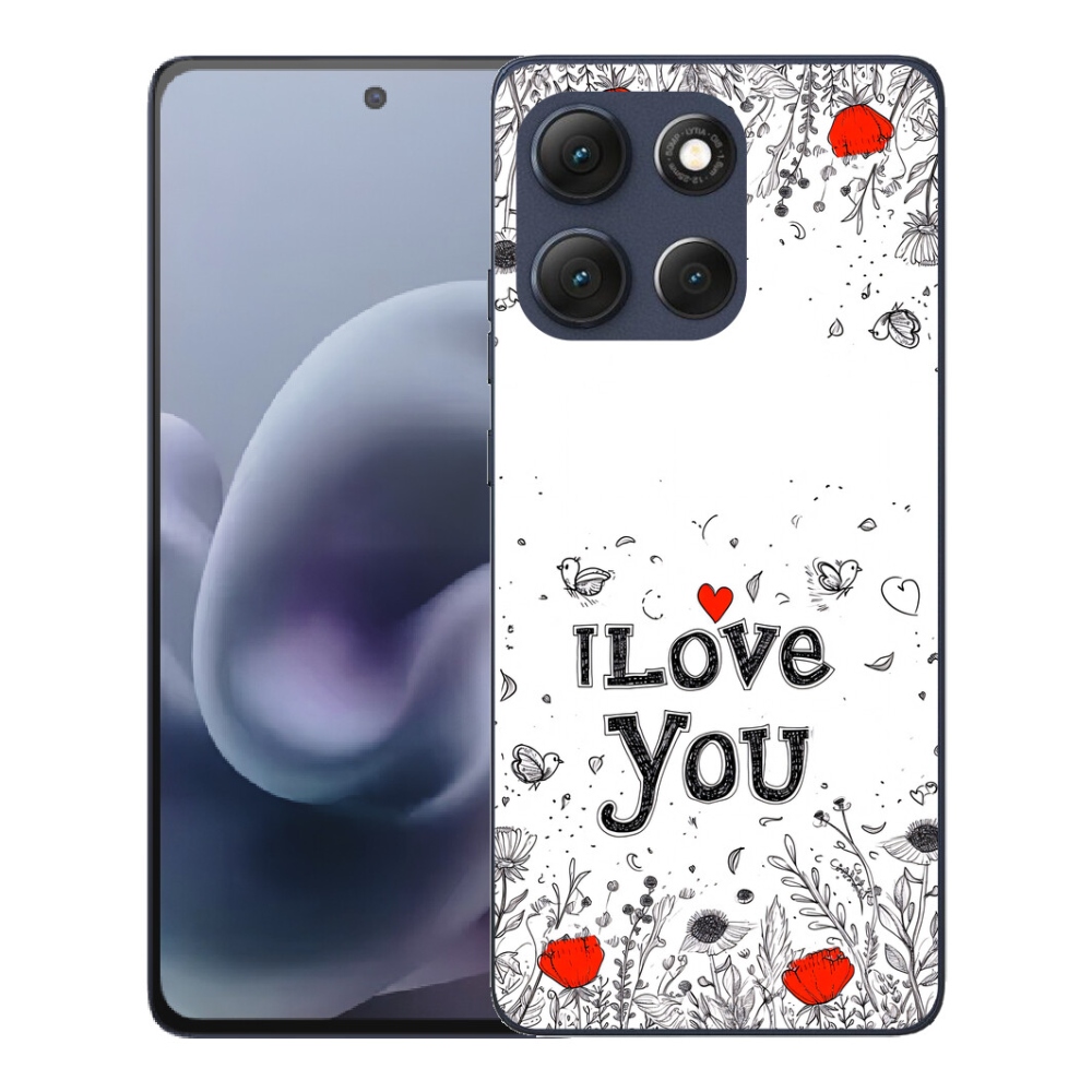 Gélové puzdro mmCase pre Motorola Moto G86 5G – I love you, biele pozadie