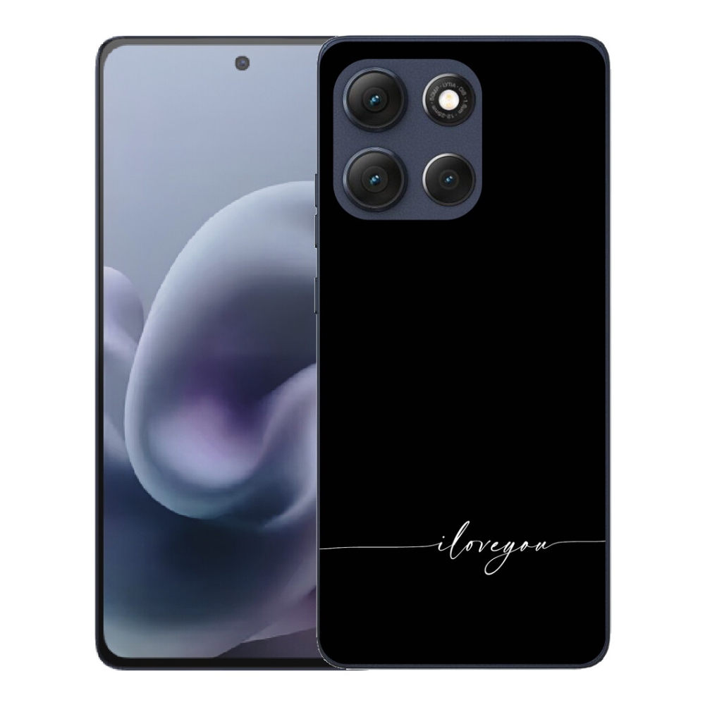 Gélové puzdro mmCase pre Motorola Moto G86 5G – I love you s čiernym pozadím