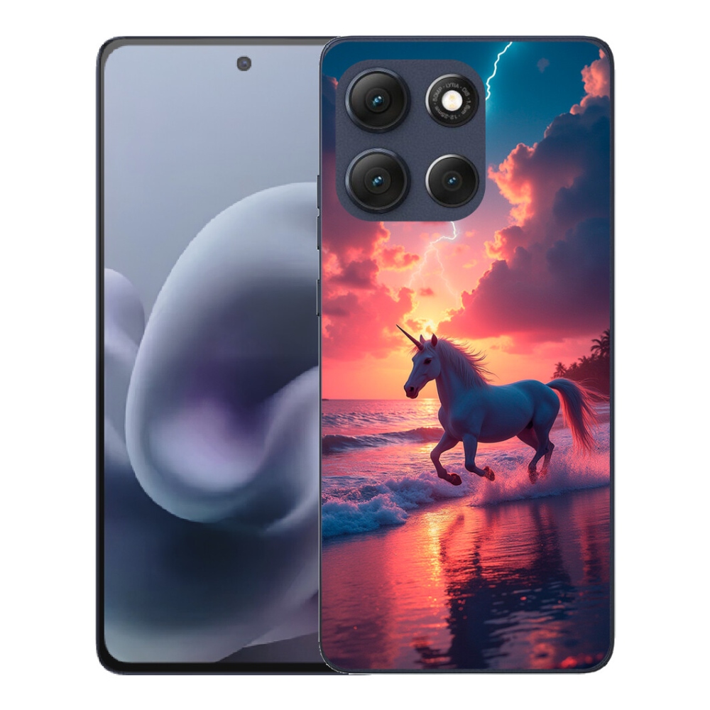 Gélový obal mmCase pre Motorola Moto G86 5G – jednorožec na pláži