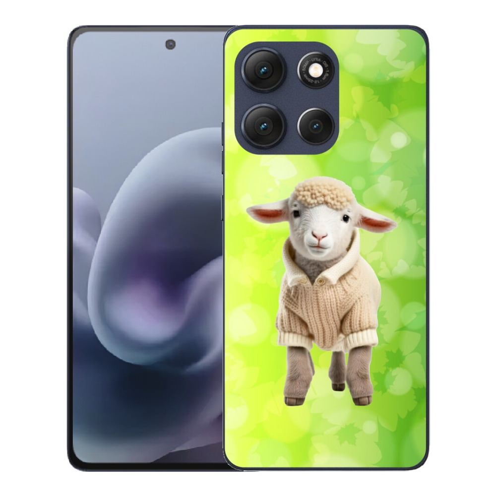 Gélový obal mmCase pre Motorola Moto G86 5G – jahniatko v svetri