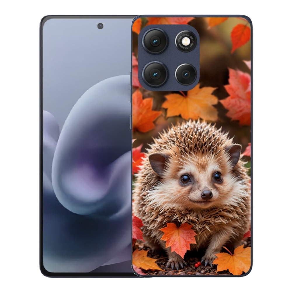 Gélový obal mmCase pre Motorola Moto G86 5G – ježko v lístí