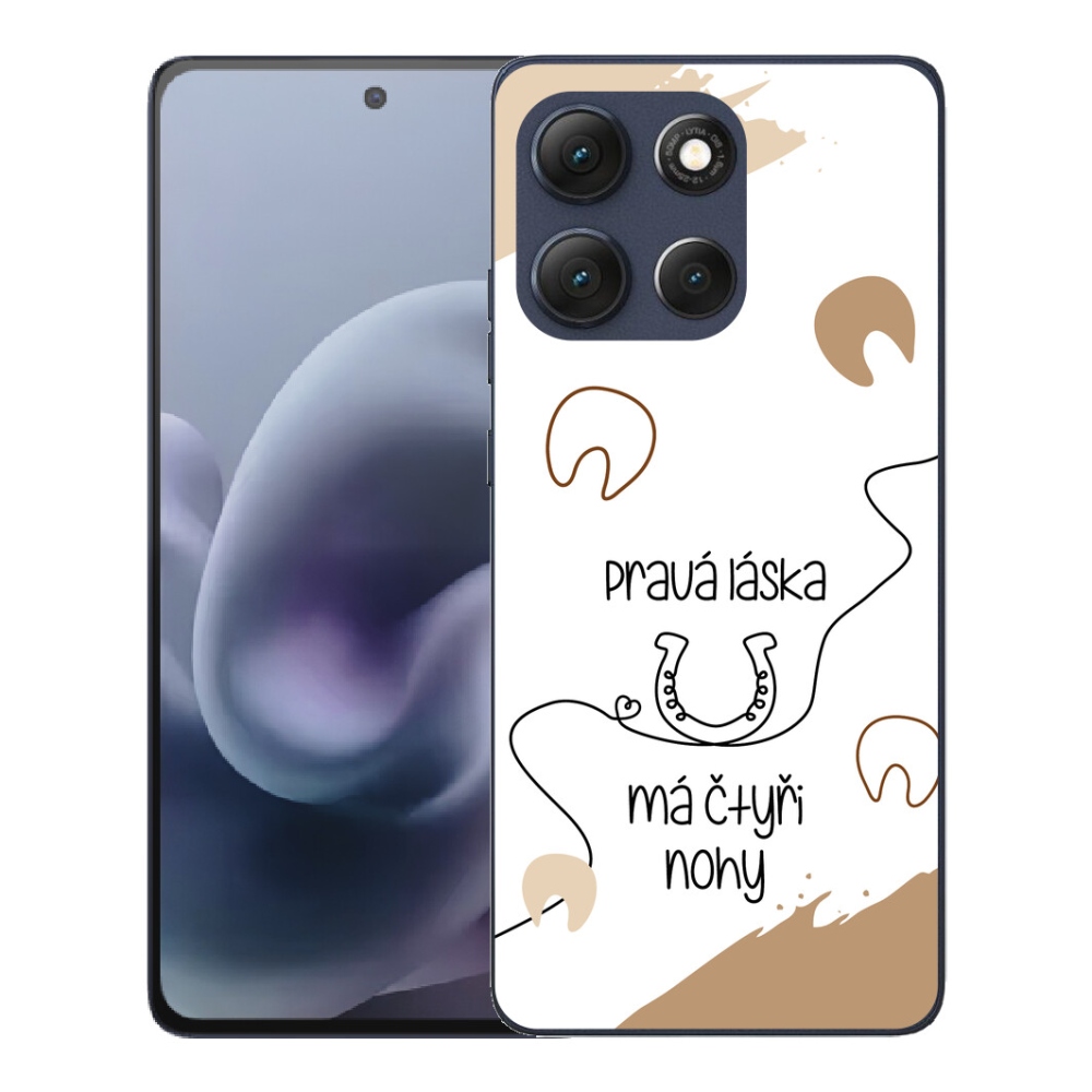 Gélový obal mmCase pre Motorola Moto G86 5G – motív koňa na bielom pozadí