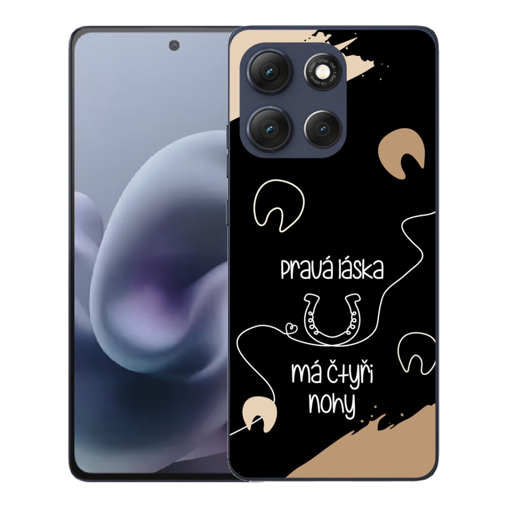 Gélový obal mmCase pre Motorola Moto G86 5G – motív koňa na čiernom pozadí