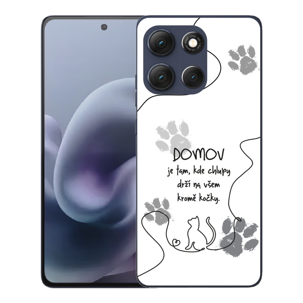Gélový obal mmCase pre Motorola Moto G86 5G – motív mačky na bielom pozadí