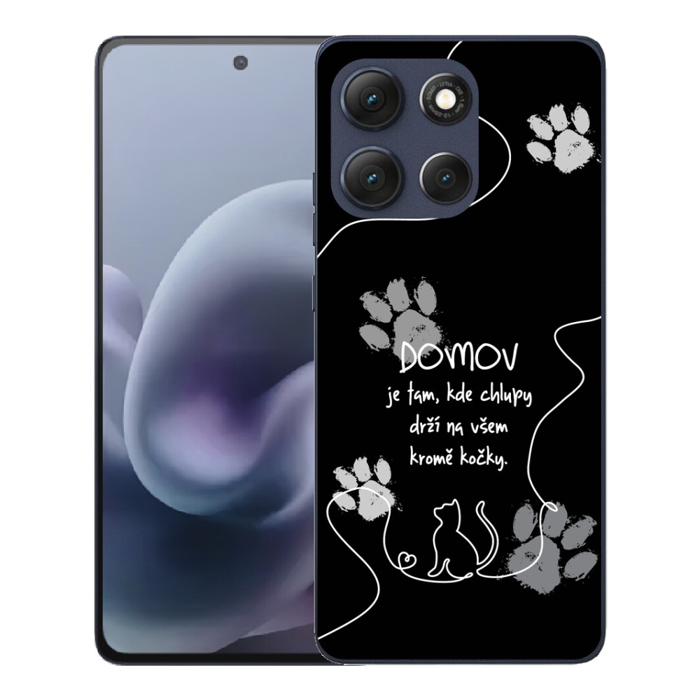 Gélový obal mmCase pre Motorola Moto G86 5G – motív mačky na čiernom pozadí