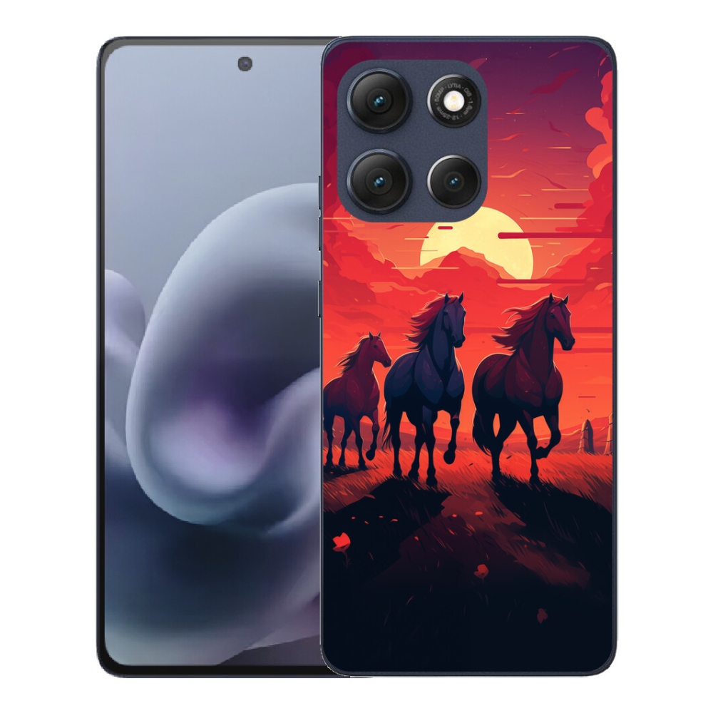 Gélový obal mmCase pre Motorola Moto G86 5G – kone a západ slnka