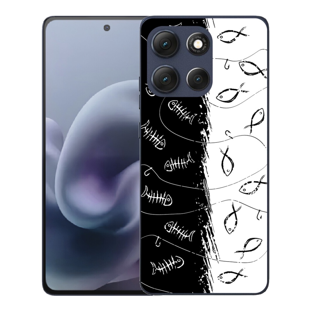 Gélový obal mmCase pre Motorola Moto G86 5G – kostry a rybky