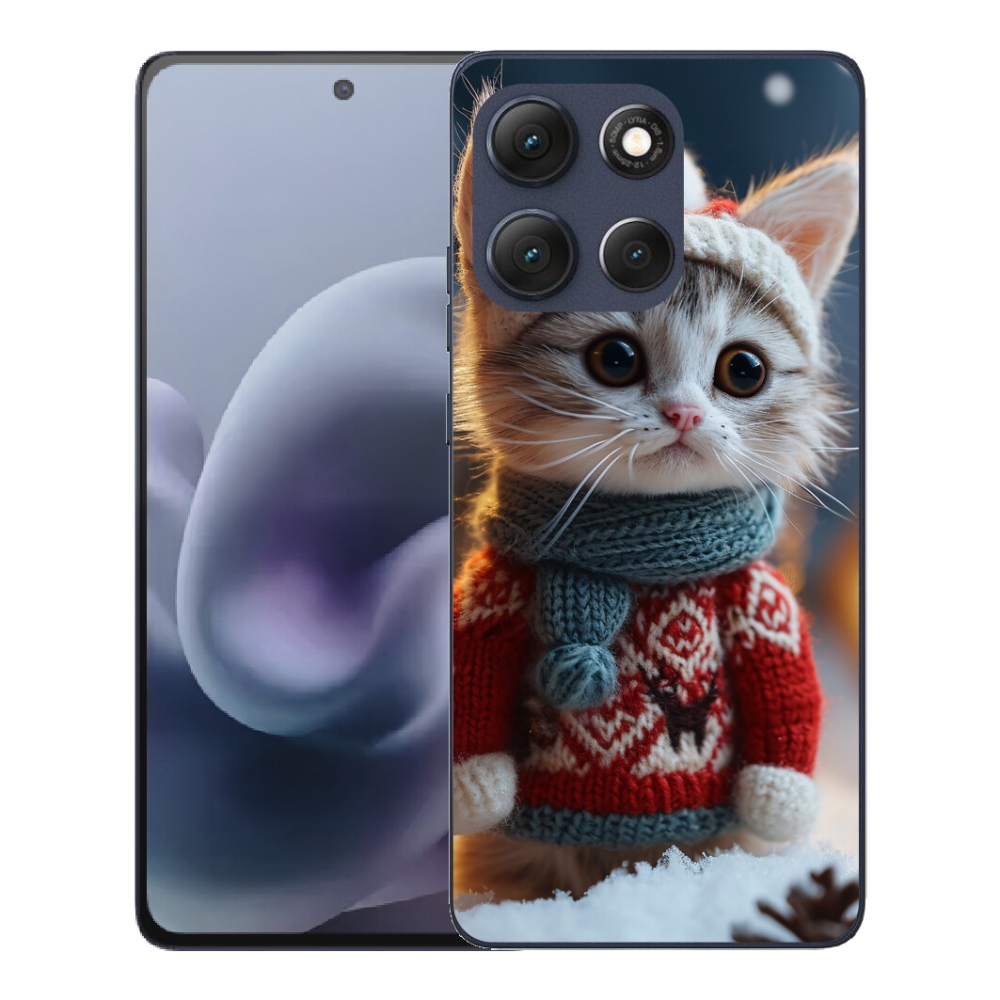 Gélový obal mmCase pre Motorola Moto G86 5G – mačiatko v svetri