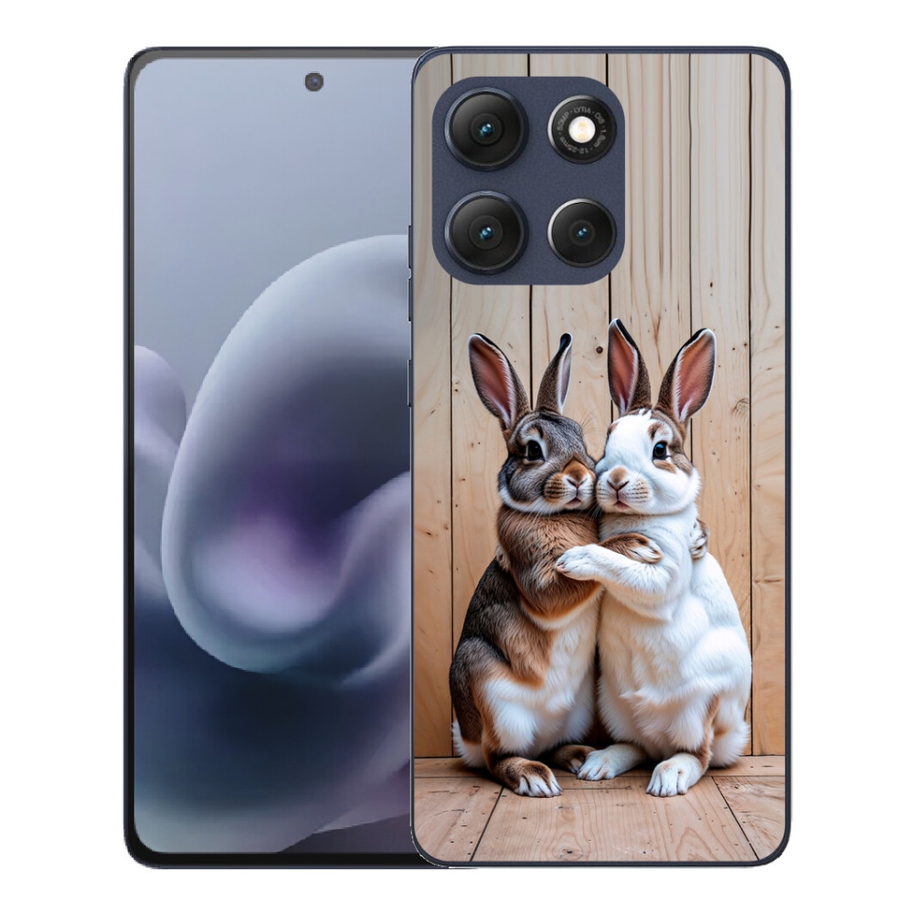 Gélový obal mmCase pre Motorola Moto G86 5G – králičia dvojica