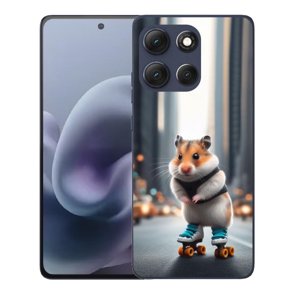Gélový obal mmCase pre Motorola Moto G86 5G – škrečok na korčuliach