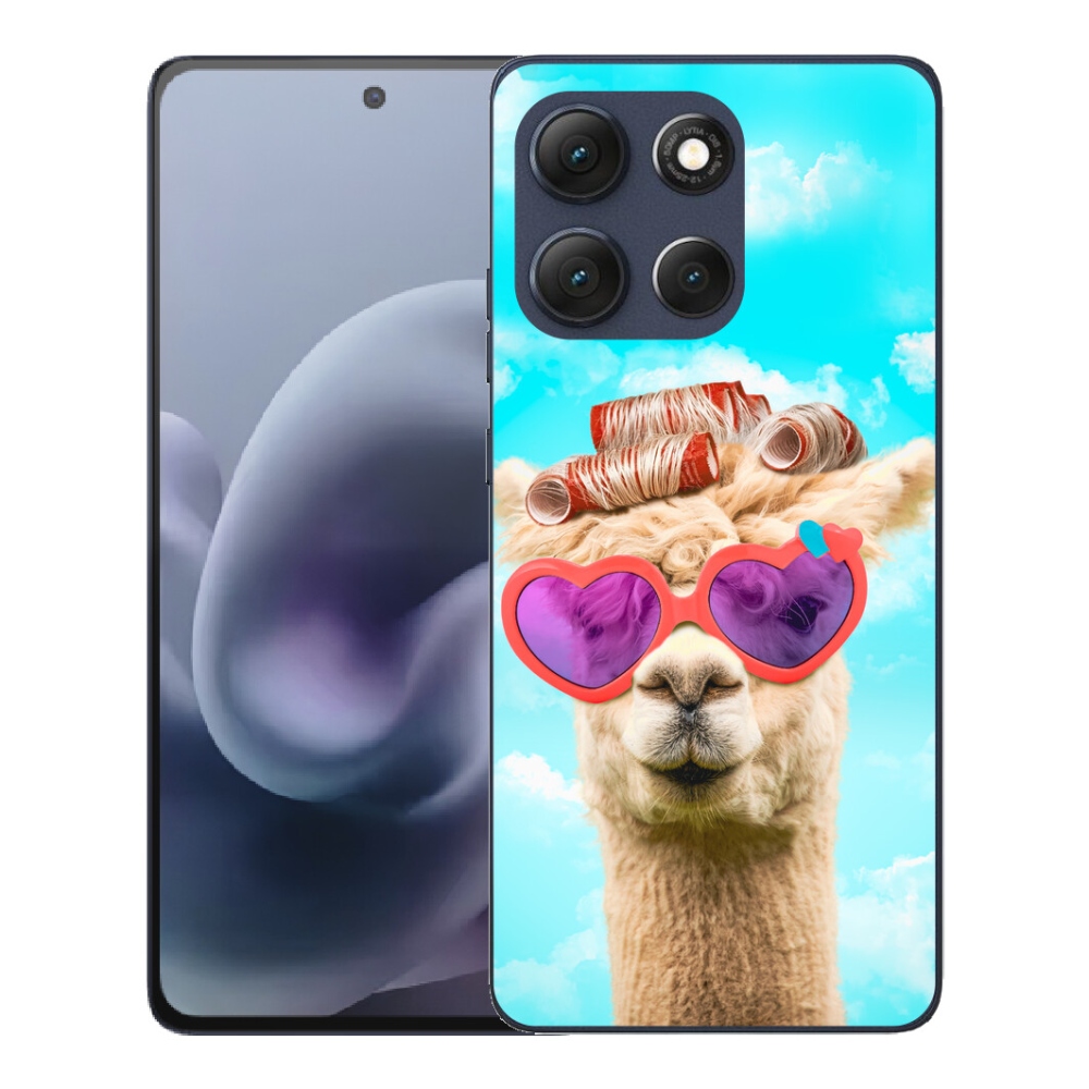 Gélový obal mmCase pre Motorola Moto G86 5G – lama s okuliarmi