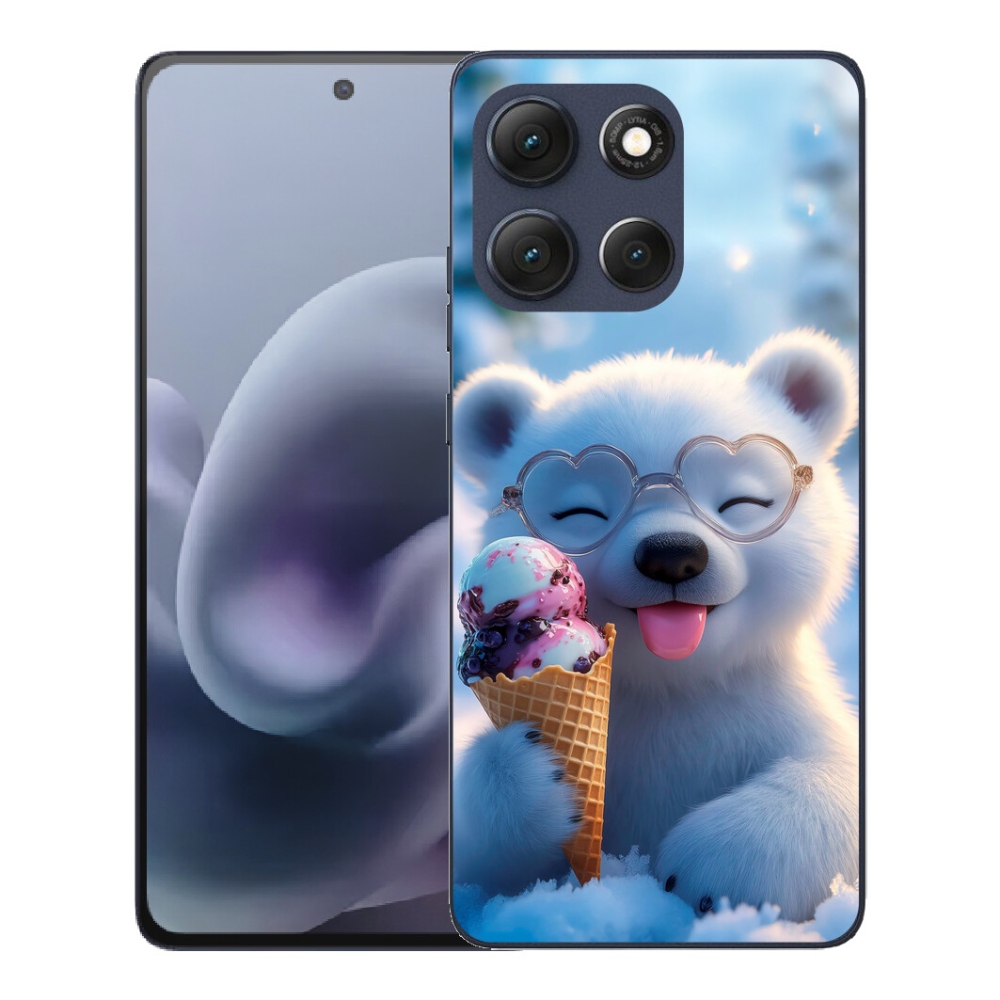 Gélový obal mmCase pre Motorola Moto G86 5G – medvedík so zmrzlinou