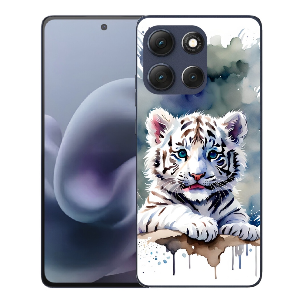 Gélový obal mmCase pre Motorola Moto G86 5G – mláďa bieleho tigra