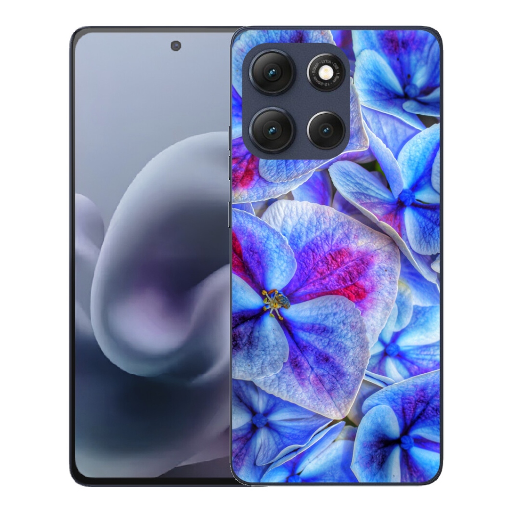 Gélový obal mmCase pre Motorola Moto G86 5G – modré kvety 1