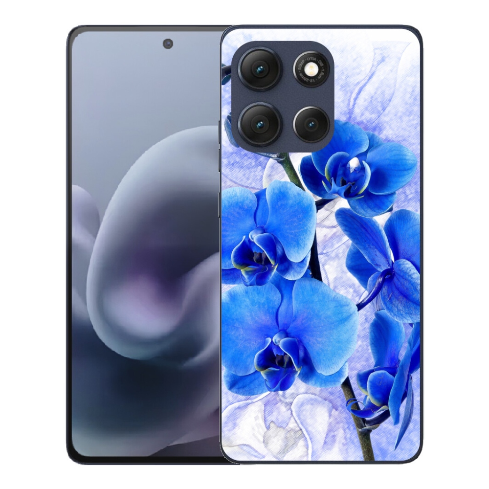 Gélový obal mmCase pre Motorola Moto G86 5G – modré kvety