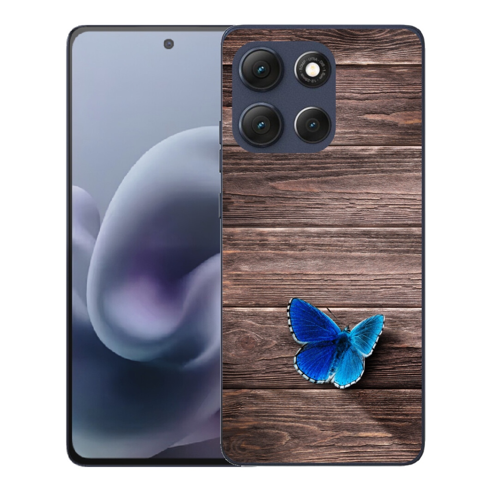 Gélový obal mmCase pre Motorola Moto G86 5G – modrý motýľ 1
