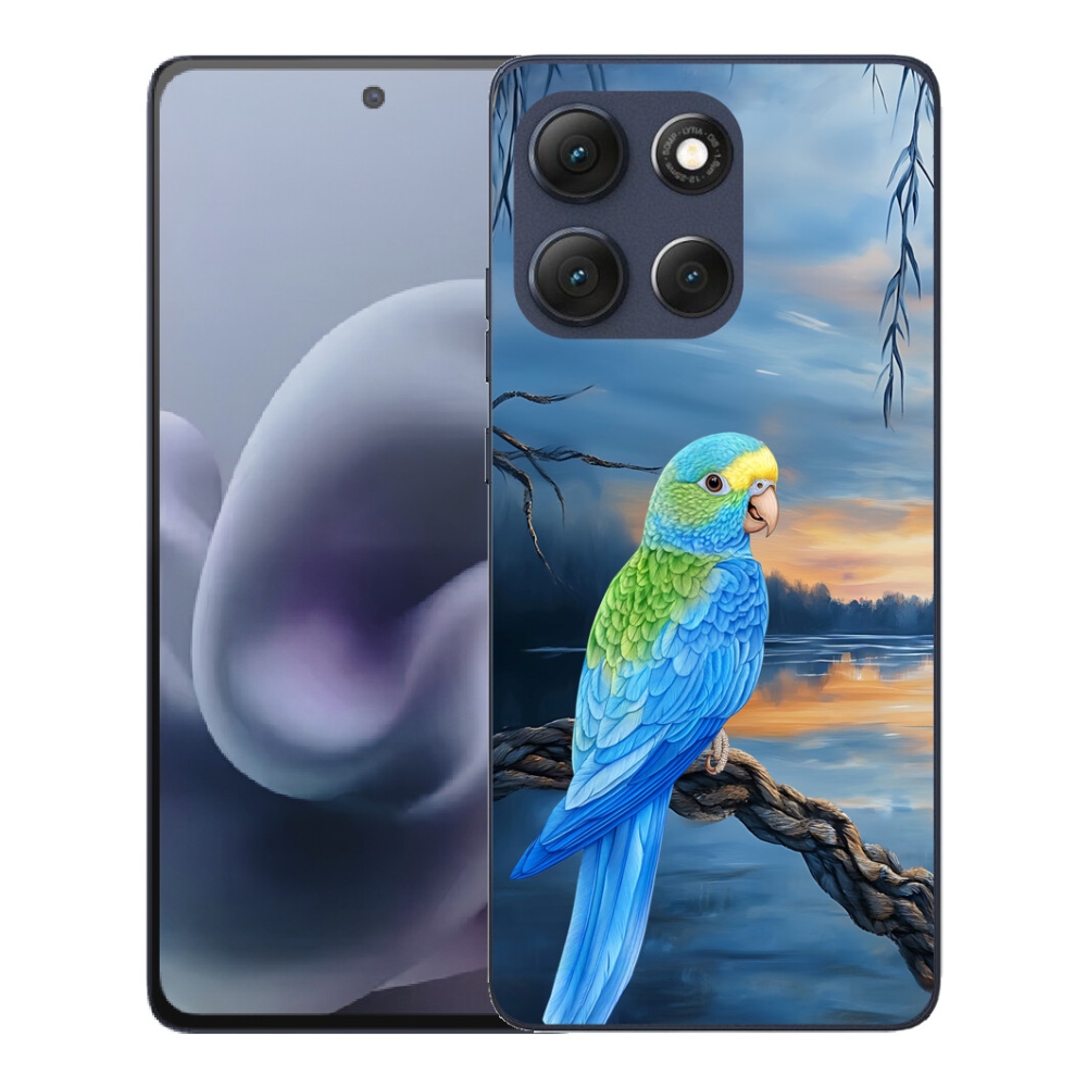 Gélový obal mmCase pre Motorola Moto G86 5G – modrý papagáj