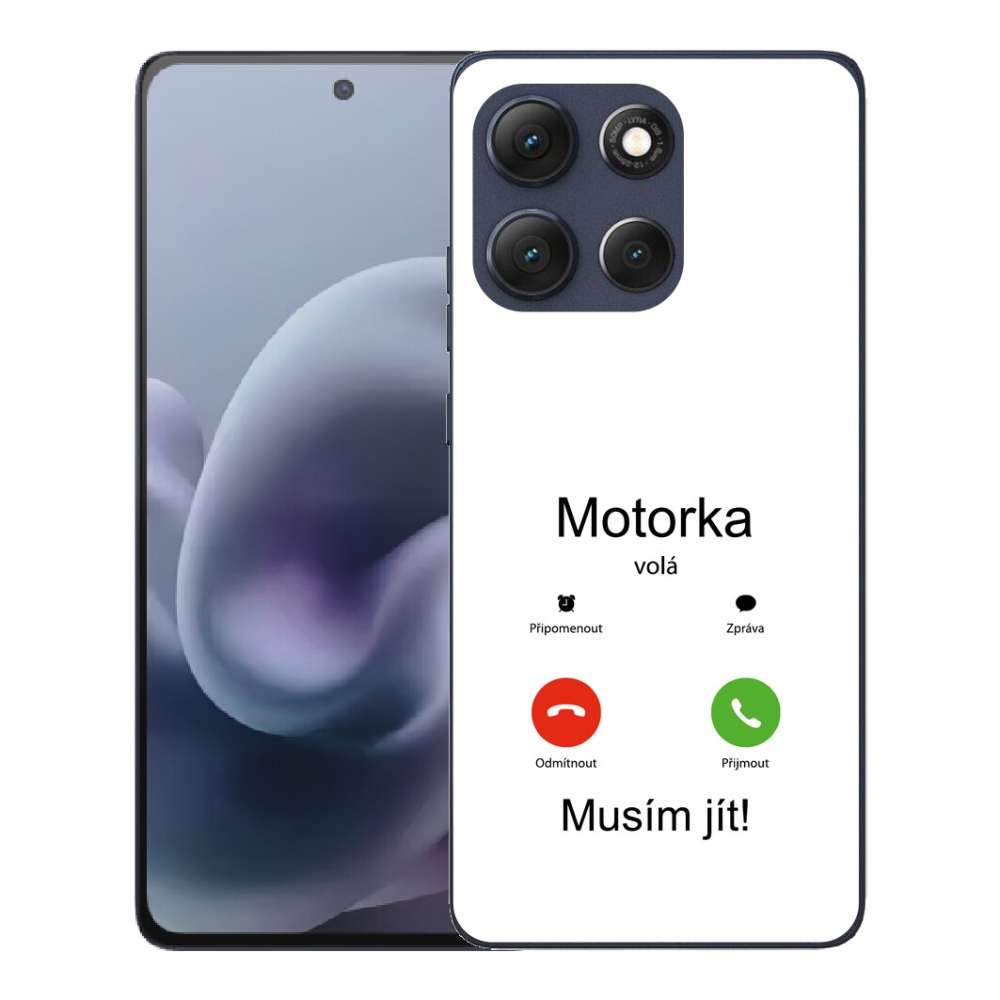 Gélové puzdro mmCase pre Motorola Moto G86 5G – motorkár volá, biele pozadie
