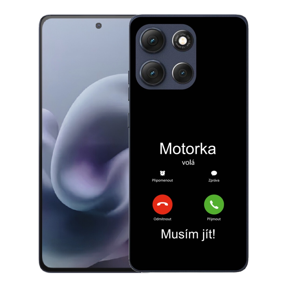 Gélové puzdro mmCase pre Motorola Moto G86 5G – motorkár volá, čierne pozadie