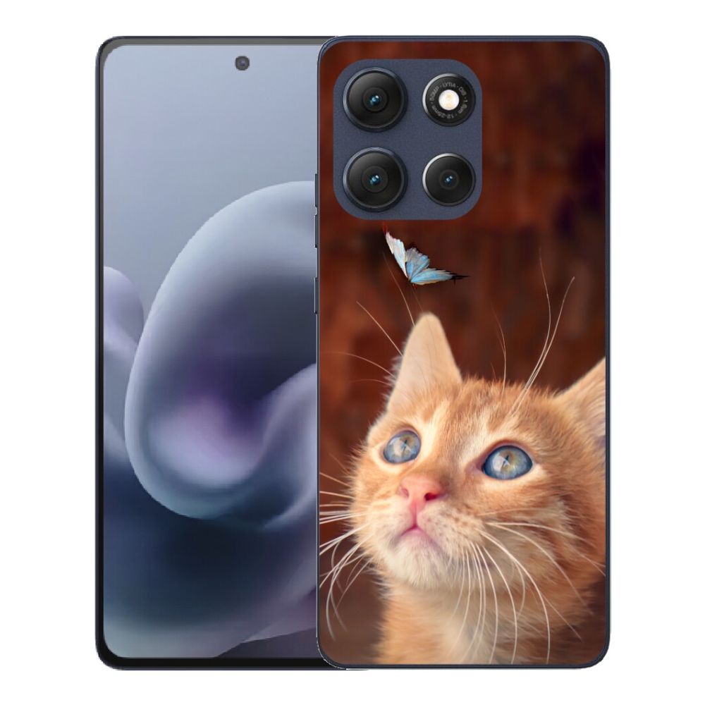 Gélový obal mmCase pre Motorola Moto G86 5G – motýľ a mačiatko