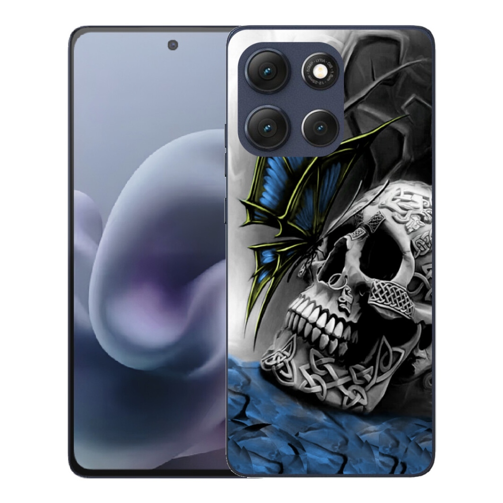 Gélový obal mmCase pre Motorola Moto G86 5G – motýľ a lebka