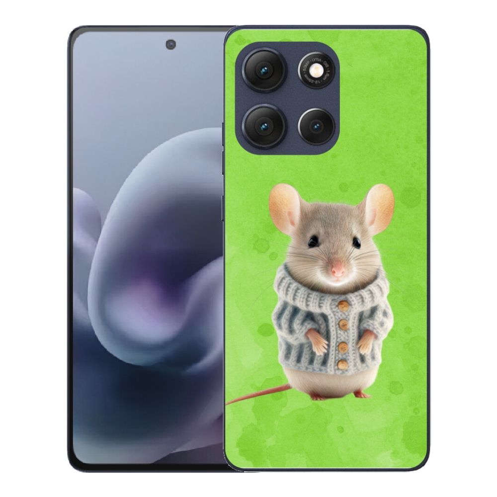 Gélový obal mmCase pre Motorola Moto G86 5G – myška v svetri