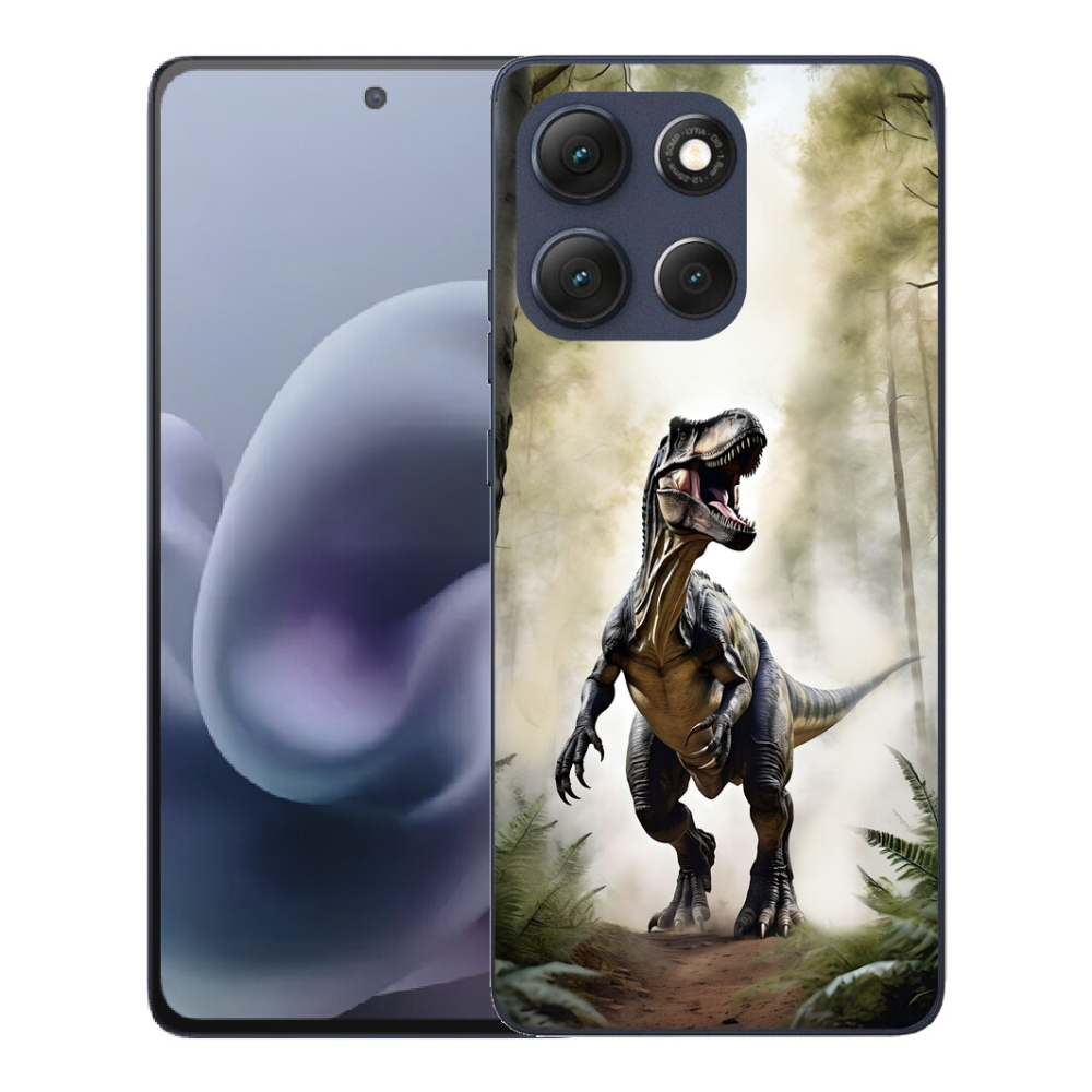 Gélový obal mmCase pre Motorola Moto G86 5G – nahnevaný T-Rex
