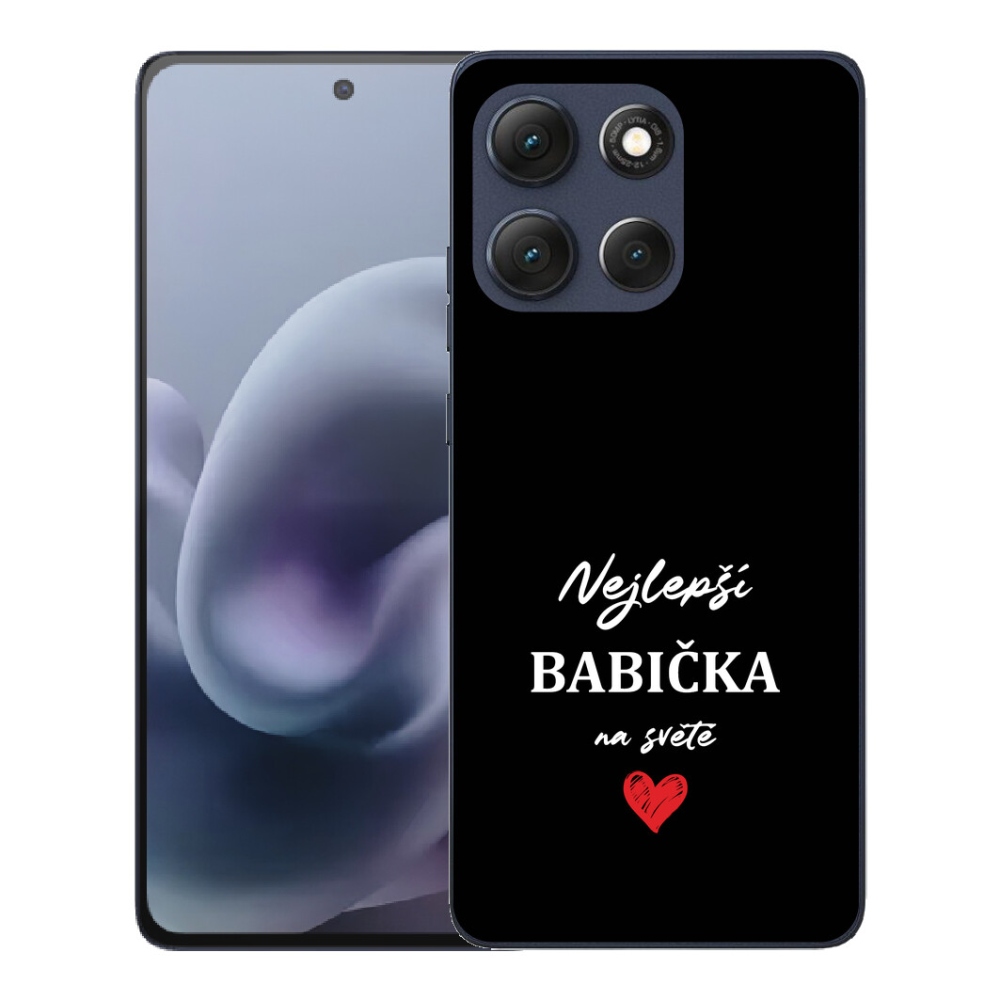 Gélové puzdro mmCase pre Motorola Moto G86 5G – najlepšia babička 1, čierne pozadie