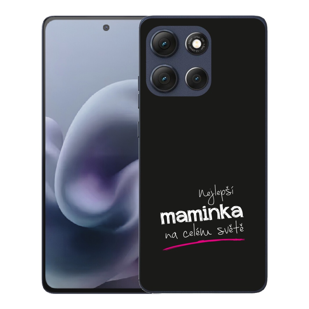 Gélový obal mmCase pre Motorola Moto G86 5G – „Najlepšia mama 4“ s čiernym pozadím